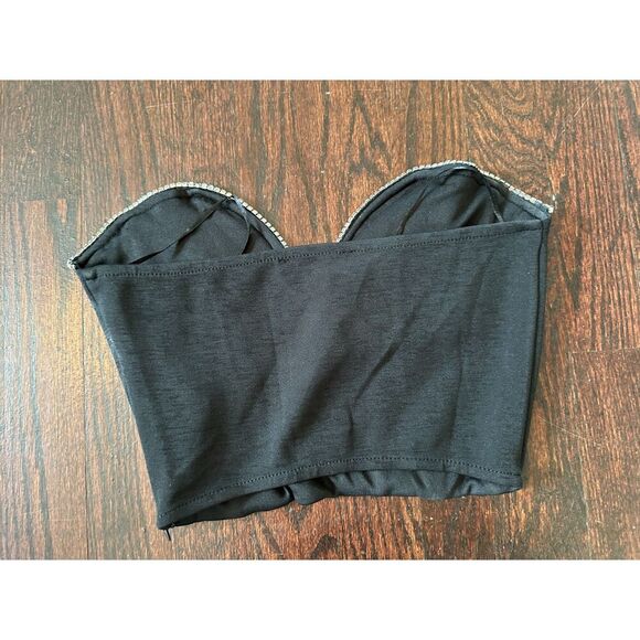 Zara Corset with Crystals Black Size Small NWT! - Picture 2 of 3